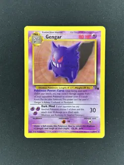 Pokemon Gengar 20/62 Fossil Rare Regular 80 HP Unlimited Card 1999 English - Image 1