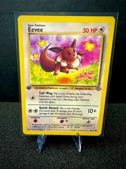Eevee 51/64 Jungle WOTC 1st Edition Pokemon TCG Card NM - Image 1