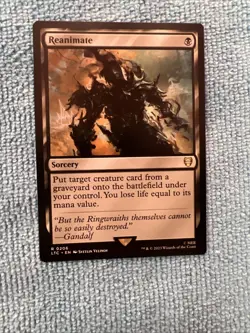 Reanimate 0206 Non Foil Rare LOTR Commander MTG Near Mint - Image 1