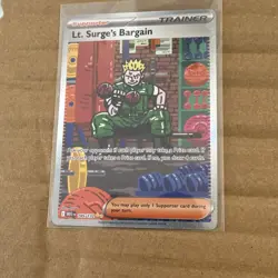Pokemon Lt. Surge's Bargain Trainer Me01 Mega Evolution Holo 185/132 Rare - Image 1