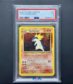 Pokemon Neo Genesis 2000 Typhlosion Holo Rare Card TCG 18/111 PSA 5 EX - Image 1