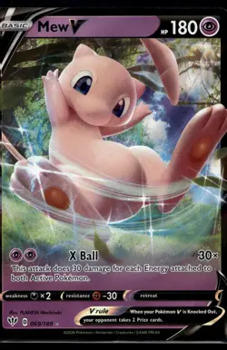 2020 Pokemon Darkness Ablaze 069 Mew V NM - Image 1