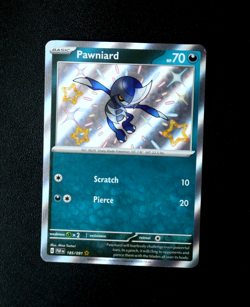 Pokemon Card TCG - Pawniard 185/091 - Paldean Fates - Baby Shiny Rare - NM ⭐ - Image 1