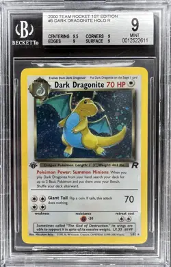 Pokemon Dark Dragonite Team Rocket 1st Edition Holo #5 BGS 9 Mint - Image 1