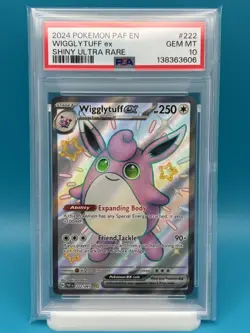 PSA 10 - 2024 POKEMON PAF EN-PALDEAN FATES 222 WIGGLYTUFF EX SHINY ULTRA RARE - Image 1
