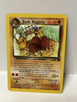 Pokemon TCG: 2000 Dark Dugtrio 23/82 Team Rocket Non-Holo Rare HP / Damaged - Image 1