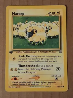 Pokemon Mareep 65/111 Neo Genesis 1st Edition MP See Pictures - Image 1