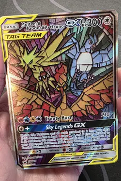 Pokemon Moltres & Zapdos & Articuno GX TAG TEAM Promo Holo SM210 NM - Image 3