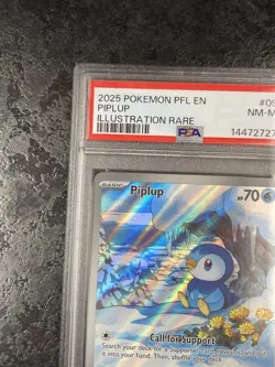 2025 POKEMON PFL EN PIPLUP ILLUSTRATION RARE #098 - PSA 8 - Image 3