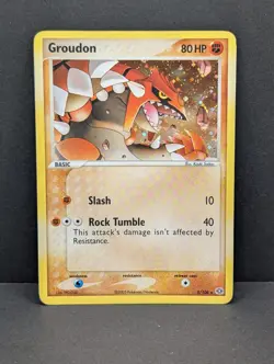 Groudon 5/106 Emerald Holo Ultra Rare Pokemon TCG Nintendo MP+ - Image 1