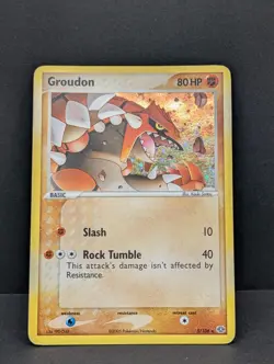 Groudon 5/106 Emerald Holo Ultra Rare Pokemon TCG Nintendo MP+ - Image 3