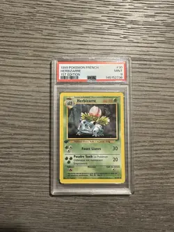 1999 Pokemon FRENCH 1st Edition Base Set Herbizarre-Ivysaur 30/102 PSA 9 MINT - Image 1