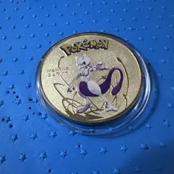 Pokemon Mewtwo Collectible Coin - Gold Metal Medallion - Image 1