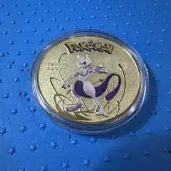 Pokemon Mewtwo Collectible Coin - Gold Metal Medallion - Image 3