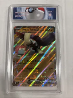 2023 Pokemon Great Tusk Ex #123 HGC 9 (sb5) - Image 1