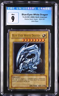 CGC Graded 9 Blue-Eyes White Dragon SDK-001 Kaiba Ultra Rare Yu-Gi-Oh! Card - Image 1