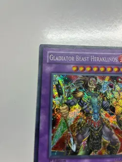 USA Seller Yugioh Gladiator Beast Heraklinos GLAS-EN044 Secret Rare 1st Ed LP - Image 3