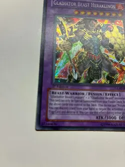 USA Seller Yugioh Gladiator Beast Heraklinos GLAS-EN044 Secret Rare 1st Ed LP - Image 5