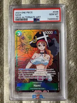 One Piece Paramount War Nami Alt Art OP02-036 PSA 10 - Image 1