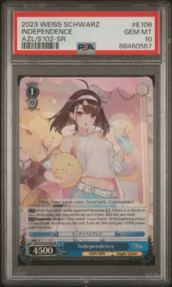 2023 Weiss Schwarz Azur Lane English INDEPENDENCE AZL/S102-SR PSA 10 Gem Mint - Image 1