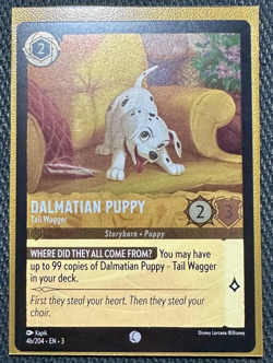 Dalmatian Puppy Tail Wagger 4b Disney Lorcana Into the Inklands Card Common FOIL - Image 1