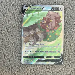 Pokemon Greedent V Ultra Rare Full Art Holo 257/264 Fusion Strike TCG Card - Image 1