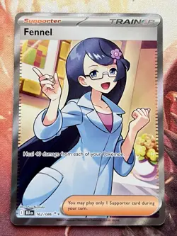 Pokemon Fennel Full Art Trainer Ultra Rare Holo Card Black Bolt 162/086 NM ✨ - Image 1
