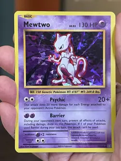 POKEMON MEWTWO 51/108 RARE CRACKED ICE HOLOFOIL EVOLUTIONS NM CARD - Image 1