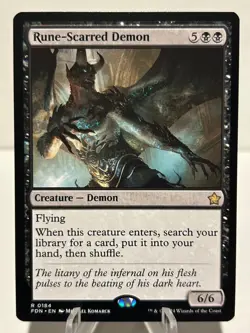 Rune-Scarred Demon 184 R Foundations NM MTG - Image 1