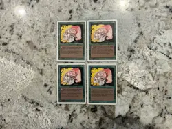 Mtg Llanowar Elves Revised x4 Magic the Gathering Revised Llanowar Elves Played - Image 1