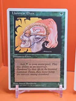🟢🟢🟢 (4) 1995 MAGIC The Gathering LLANOWAR ELVES 4TH EDITION NEAR MINT 🟢🟢🟢 - Image 2