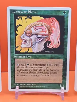 🟢🟢🟢 (4) 1995 MAGIC The Gathering LLANOWAR ELVES 4TH EDITION NEAR MINT 🟢🟢🟢 - Image 4