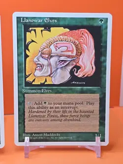 🟢🟢🟢 (4) 1995 MAGIC The Gathering LLANOWAR ELVES 4TH EDITION NEAR MINT 🟢🟢🟢 - Image 5