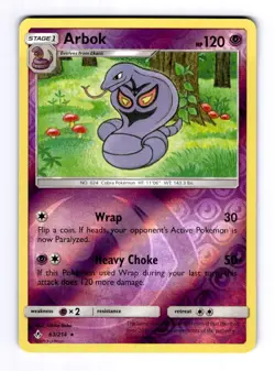 Arbok SM - Unbroken Bonds #63 (2019) Rare Reverse Holo NM Pokemon - Image 1