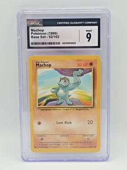 Machop 52 Common - CGC 9 MINT - Base Set Unlimited Pokemon TCG - Image 1