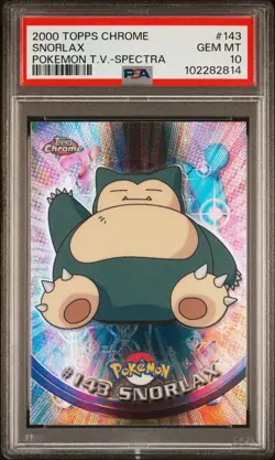 POKEMON PSA 10 SNORLAX SPECTRA #143 POKEMON T.V. TOPPS CHROME ENGL POP 19!🌍 - Image 1