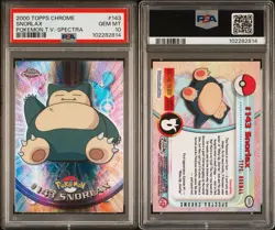POKEMON PSA 10 SNORLAX SPECTRA #143 POKEMON T.V. TOPPS CHROME ENGL POP 19!🌍 - Image 3