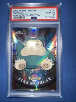 POKEMON PSA 10 SNORLAX SPECTRA #143 POKEMON T.V. TOPPS CHROME ENGL POP 19!🌍 - Image 5