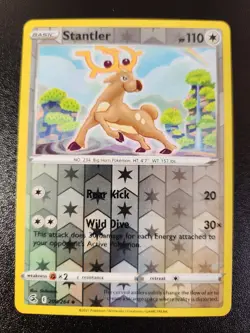 Pokemon TCG Stantler 208/264 SWSH - Fusion Strike Reverse Holo Uncommon - Image 1