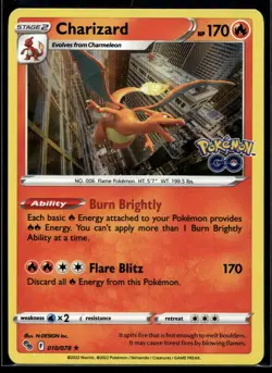 2022 Pokemon Go 010 Charizard Holo NM - Image 1