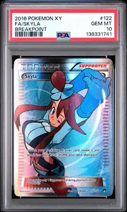 2016 POKEMON XY BREAKPOINT #122 FULL ART/SKYLA PSA 10 - Image 1