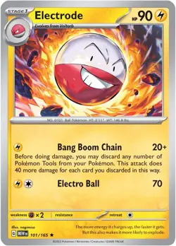 Pokemon: SV: 151 - Electrode - Reverse Holofoil Rare - NM 101/165 - Image 1