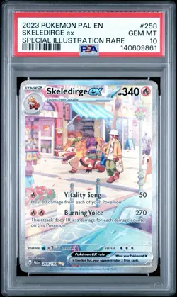 2023 POKEMON PAL EN-PALDEA EVOLVED #258 SKELEDIRGE ex SIR PSA 10 - Image 1