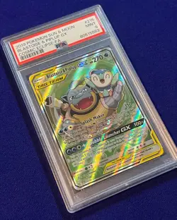 PSA 9 Blastoise & Piplup GX #215 Sun & Moon Cosmic Eclipse 2019 Pokemon MINT - Image 2