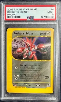 PSA 9 MINT 2003 Pokemon League Best of Game Rocket's Scizor Promo #4 NEW - Image 1
