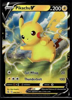 2021 Pokemon Fusion Strike 086 Pikachu V LP - Image 1