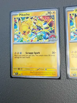 Lot Of 3 Pikachu Promo 2025 World Championships SVP EN 225 Pokemon Card Worlds - Image 2