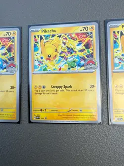 Lot Of 3 Pikachu Promo 2025 World Championships SVP EN 225 Pokemon Card Worlds - Image 3