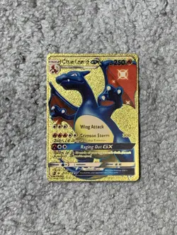 Charizard GX HP250 Wing Attack Gold Foil Fan Art Collector Card NM! - Image 1