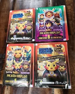 Pokemon Pikachu Cosplay Trading Cards Lot of 4 NEW Factory Sealed - Image 1